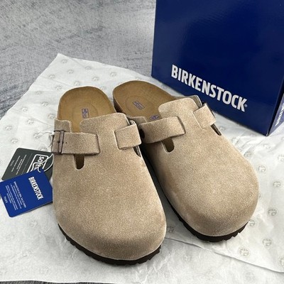 PRE-OWNED Birkenstock Boston Soft Footbed “Taupe Suede Leather” Birkenstock Boston Taupe Suede Leather Soft Footbed Clogs  main image 3