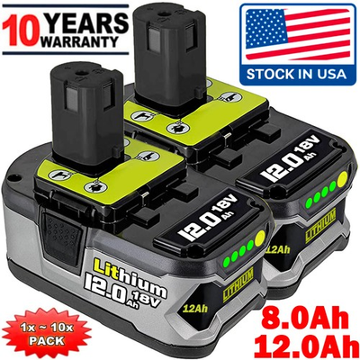 #ad PACK For RYOBI 18V 12Ah 8.0Ah P108 High Capacity Battery 18Volt Li Ion One Plus $93.27