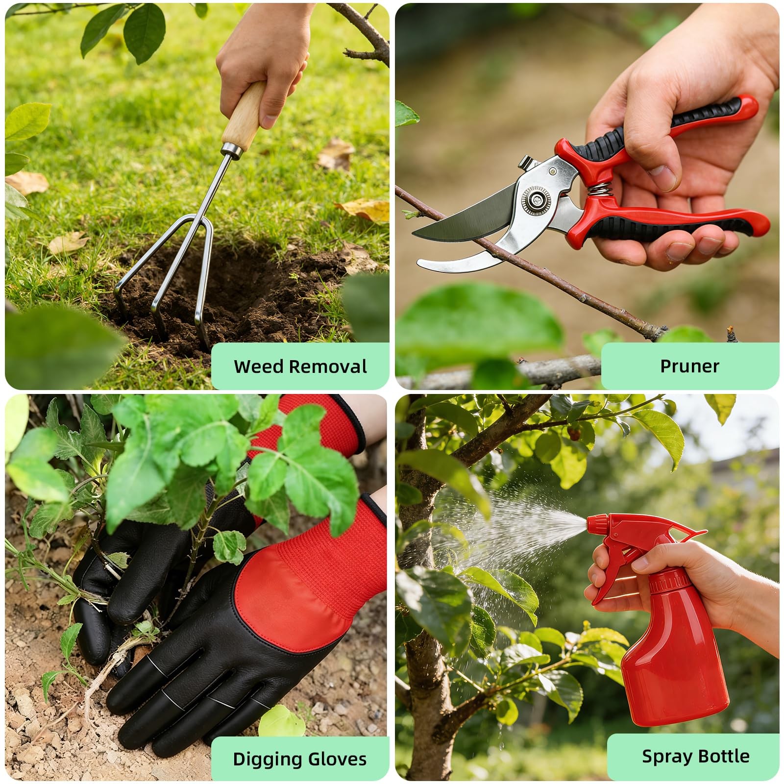 Garden Tools Set 9 Piece Heavy Duty Gardening Tools with Clear Pocket Tote Bag alternate view 5
