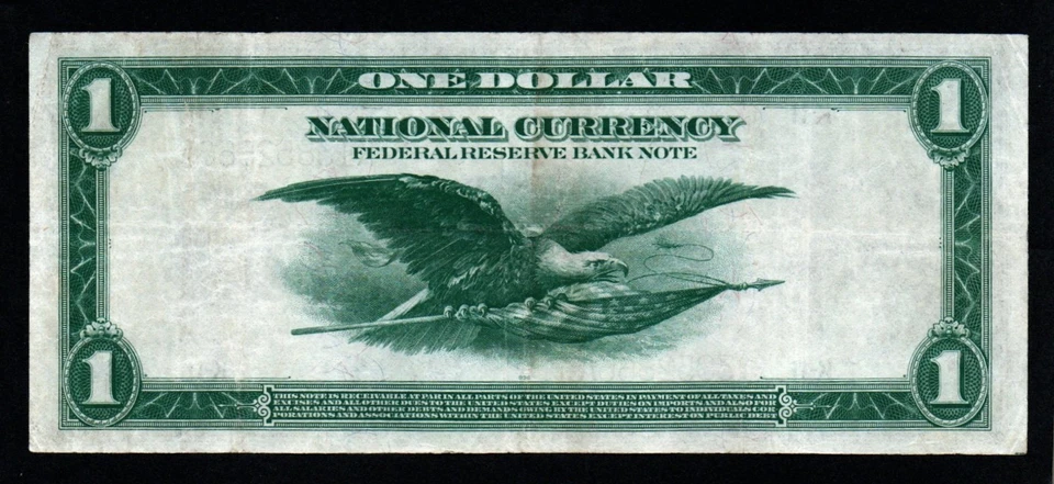 1918 $1 Better DALLAS LARGE Size CRISP VF+/XF Federal Reserve Bank Note! - Image 2 of 2