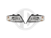 Designscheinwerfer Set FüR Audi A6 Tube Lights Klarglas/Chrom 1997-1999