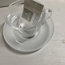 VINTAGE AVON 1994 HUMMINGBIRD CRYSTAL COLLECTION TEA CUP & SAUCER SET IN BOX