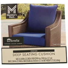 Member's Mark High Performance Sunbrella Fabric Deep Seating Cushion, Indigo