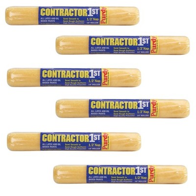 Genuine Purdy 6 Pack Contractor 1st 18'' x 1/2'' Nap Roller Covers 144688183-6PK