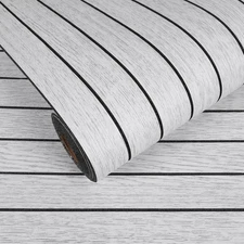 Grey White Wood Slat Wall Paper Peel and Stick Wood Wall Panels for Interior Wal