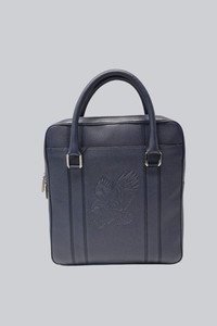 Stefano Ricci Grained Calf Leather Shopper Tote Bag with Top Handles Navy