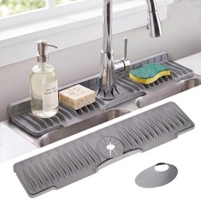 24" Longer Silicone Faucet Mat for Kitchen Sink Splash Guard