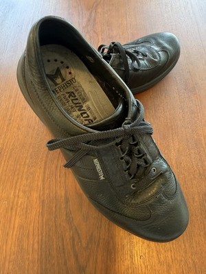 MEPHISTO BLACK LEATHER LACE UP. Comfort Run Off Air. US 11 EUR 10.5