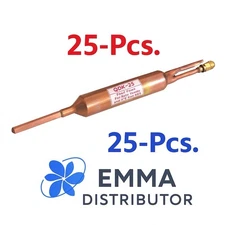 25 PCS FILTER DRIER REFRIGERANT LIQUID LINE WITH CHARGING VALVE 1/4 X 1/4  25GR.