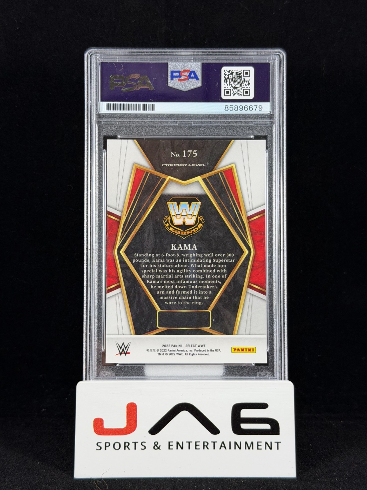 Kama Auto Inscribed 2022 Panini Select #175 PSA WWE view 2