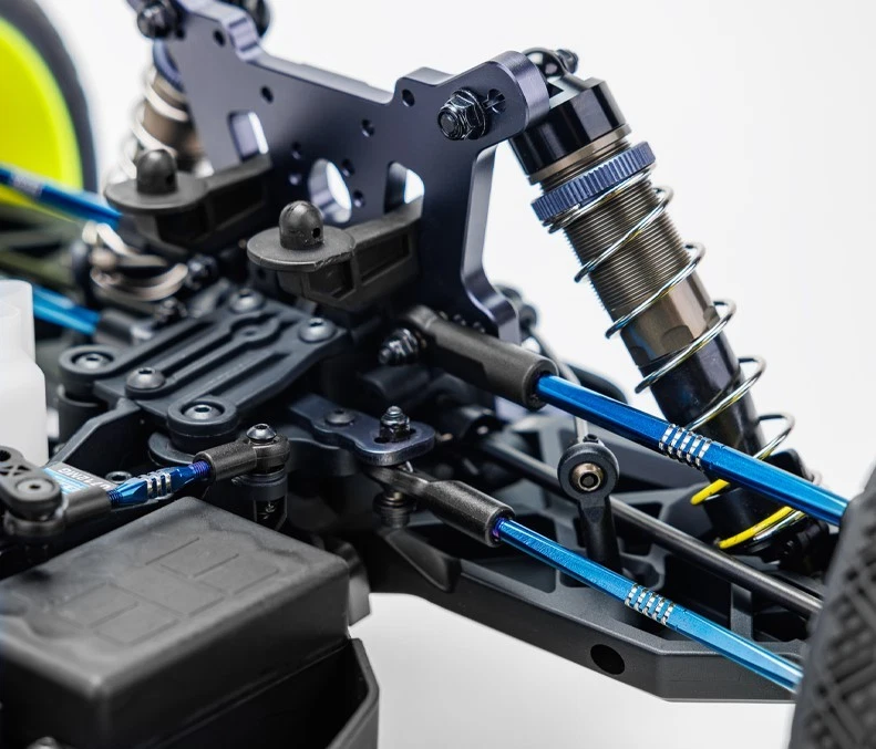 Juego de tensores de titanio HRP J Concepts Tekno Nt48 2.0 aleta azul quemado 7P Foto 2 de 2