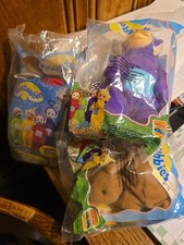 Vintage 1999 Teletubbies Burger King Collectible Toys Clip-On Plush Lot Of 3