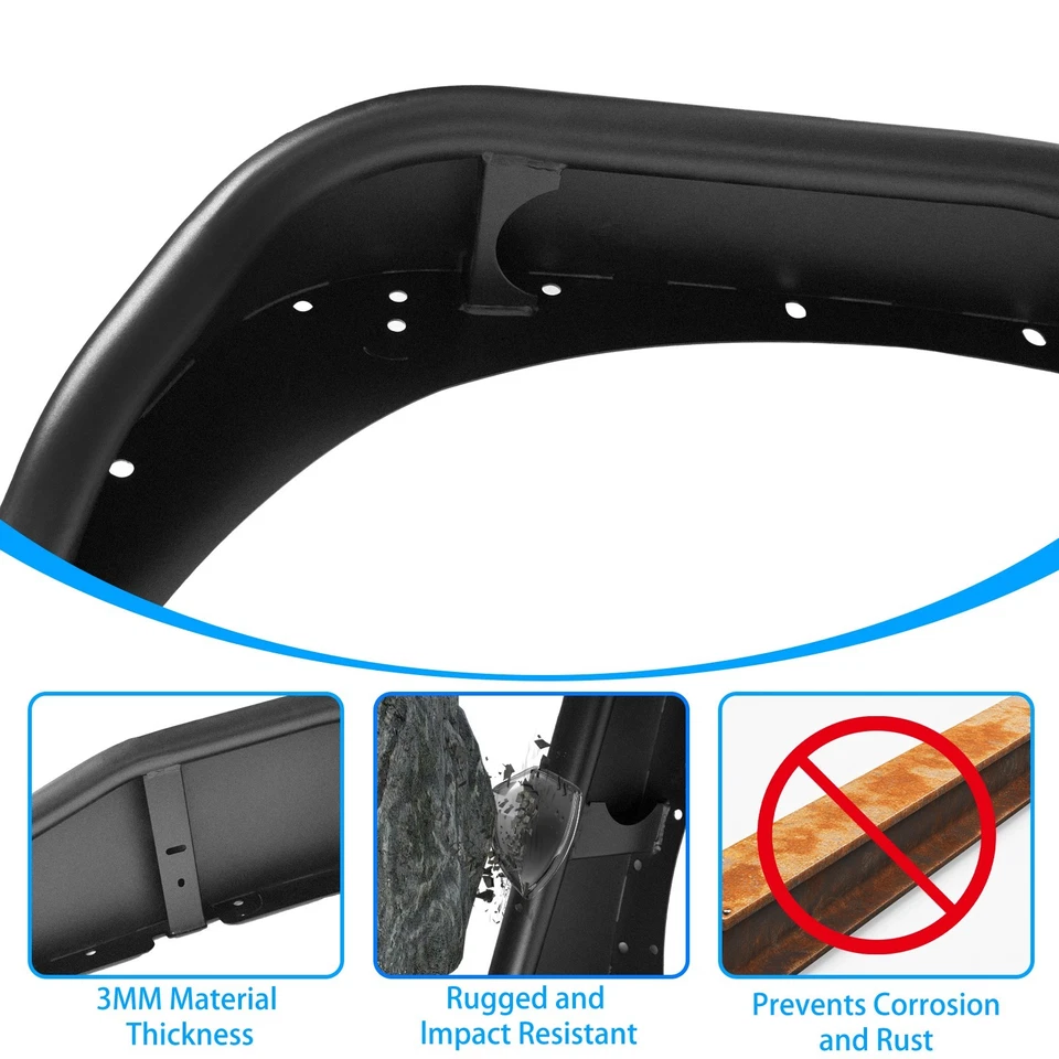 4PCS Metal Tubular Fender Flares For 2007-2018 Jeep Wrangler JK 2/4 Doors - Image 3 of 4