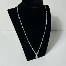 Alexander McQueen Silver Skull and Bones Necklace with Box