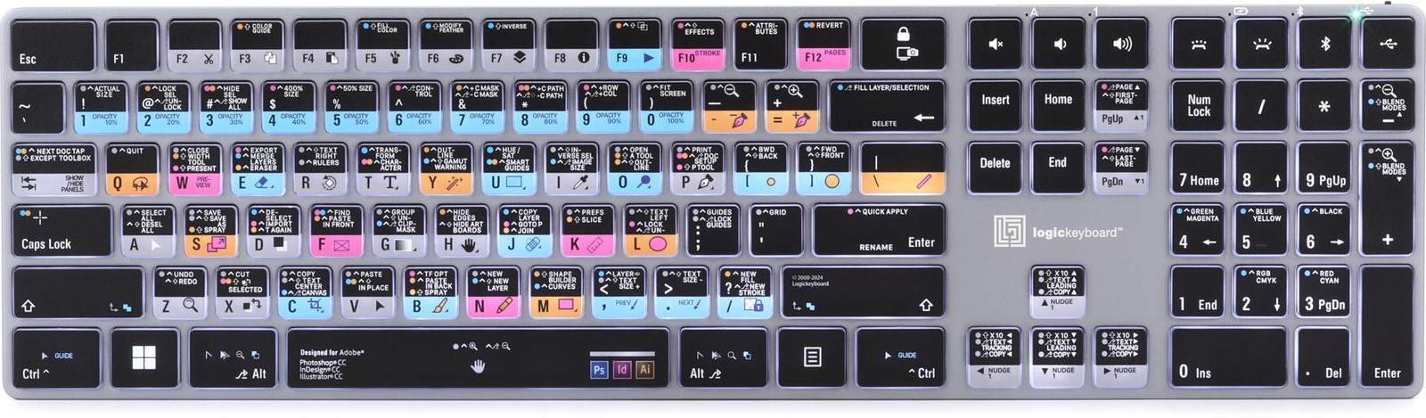 LogicKeyboard Titan Wireless Backlit Keyboard for Adobe Photoshop CC/Illustrator