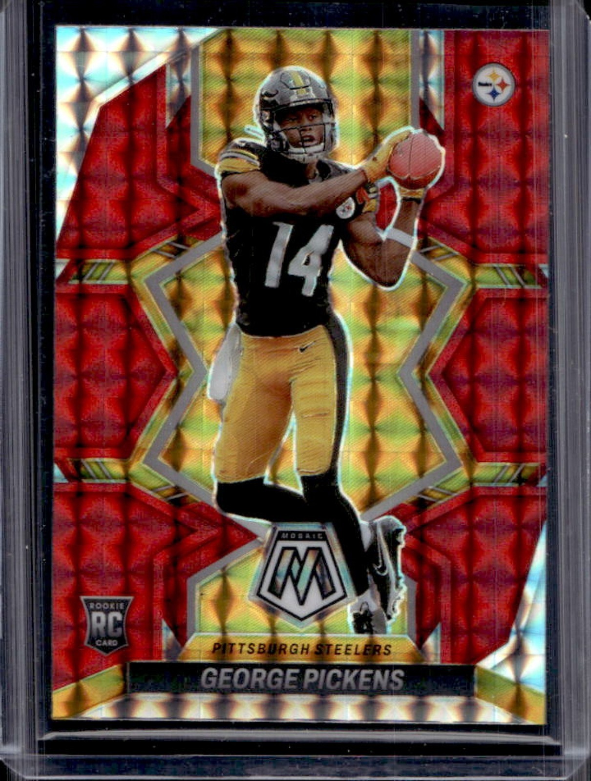 2022 Panini Mosaic George Pickens RC Mosaic Red Rookie #318 Steelers