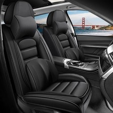 Front Set Seat Covers for Audi A3 A4 A6 Q4 e-tron, Black