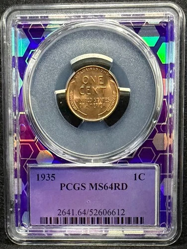 1935 Lincoln Wheat Cent PCGS MS64 RD – Red – T