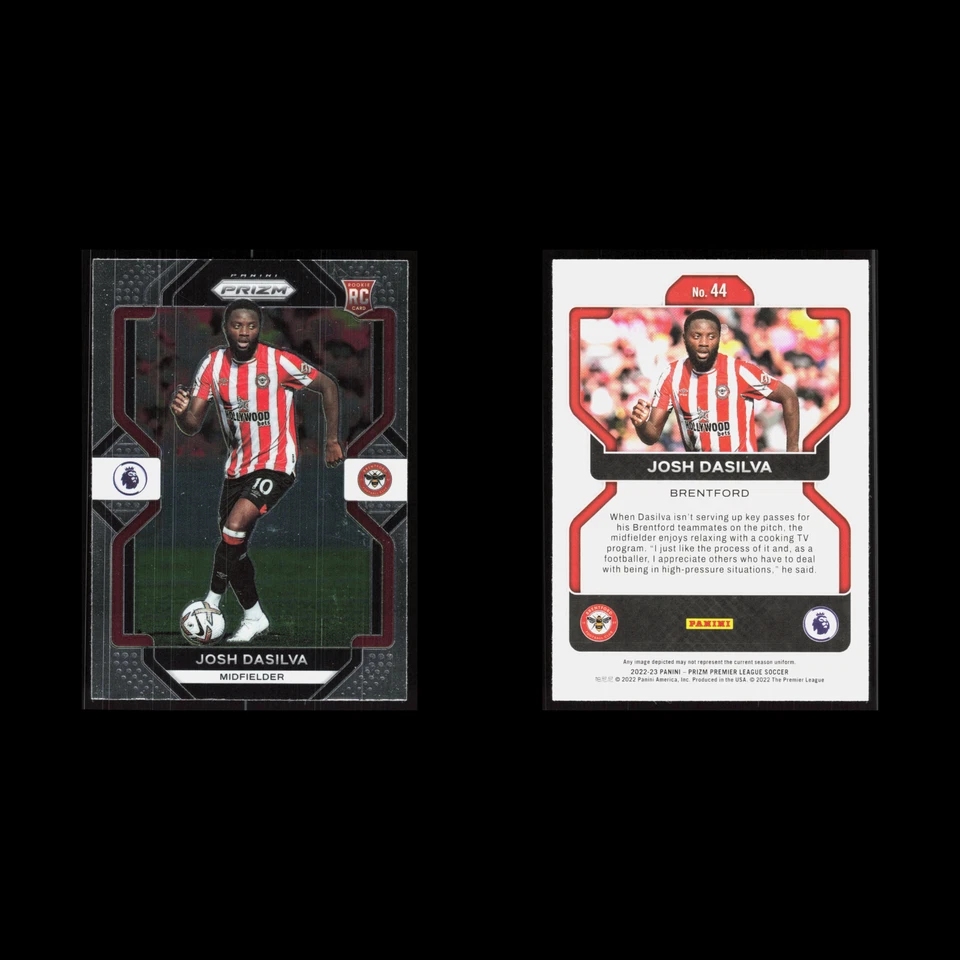 Josh Dasilva #44 2022 Panini Prizm Premier League Brentford Soccer Card - Image 3 of 3