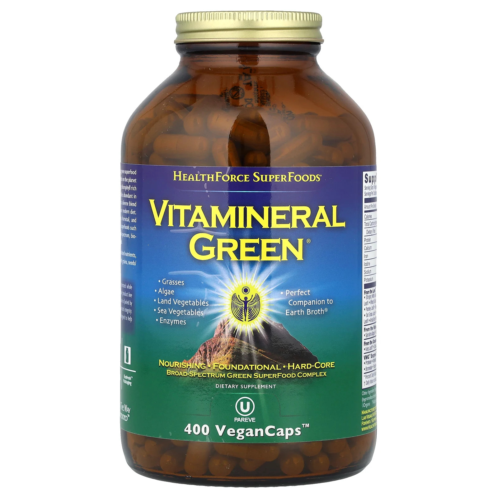 HealthForce Superfoods Vitamineral Green Version 5 3 400 VeganCaps Без глютена