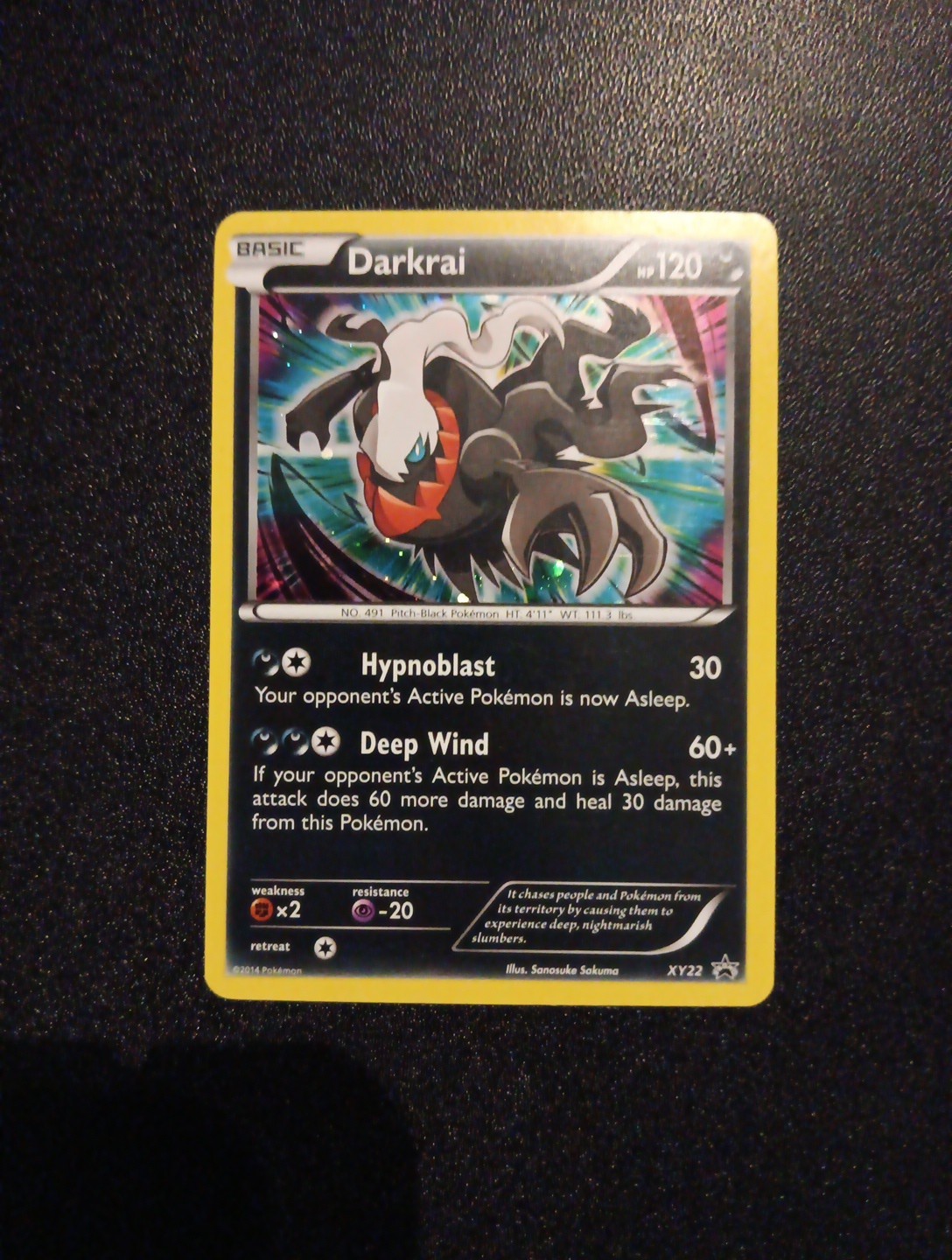 Darkrai XY22 Black Star Promos Holo Card XY22 Promo Darkrai Black Star