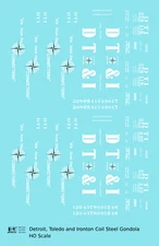 K4 HO Scale Decals Detroit, Toledo and Ironton Coil Steel Gondola White DT&I