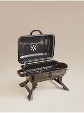 Image of Portable Charcoal BBQ Grill with Lid Vent Folding Legs Outdoor Camping Cook