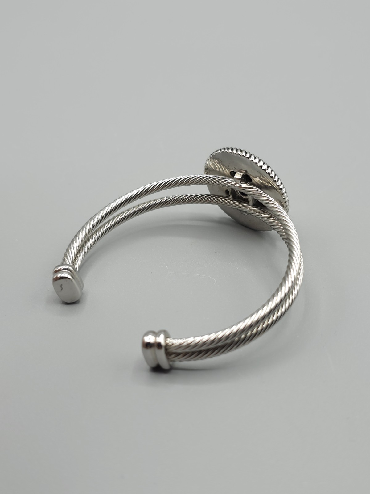 Ginger Snaps Cable Bangle Bracelet Silver Tone & … - image 5