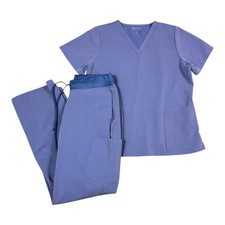 Mandala Purple Casual Medical Polyester Blend Scrub Set Women's M Top / M Bottom