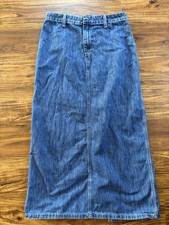 Tommy Hilfiger Denim Blue Jeans Womens Long Skirt Size 6 Y2K Maxi Slit