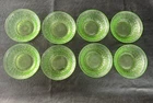 Vintage Uranium Glass Bowl Set – Green Depression Glass Bowls (Set of 8)