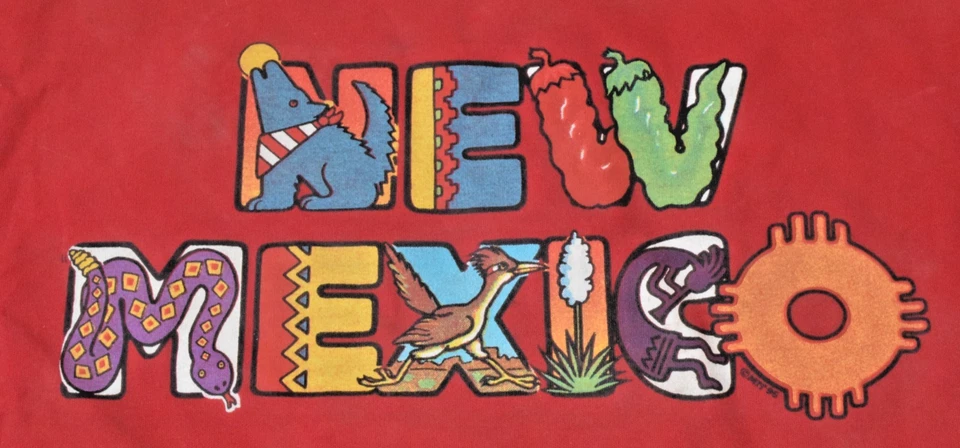 Sacola Tote Vintage EDC 90s Novo México Texto Gráfico Lona de Algodão Vermelha Zíper Completo - Imagem 3 de 4