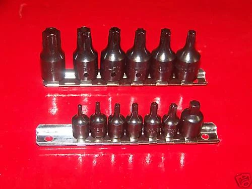 15 pcs Air Impact Tamper Proof Star Bit Socket set 1/4" & 3/8" Dr Torx Sockets - Image 2 of 2