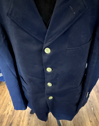 Cappotto e gilet vintage 1952 Frisco linee ferroviarie conduttore treno con insegne - Foto 24 di 24