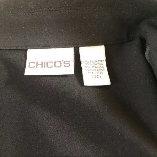 CHICO’S Magique Modesta Women’s Black LS Pockets Shirt Jacket Blazer Sz 1 - Picture 8 of 8