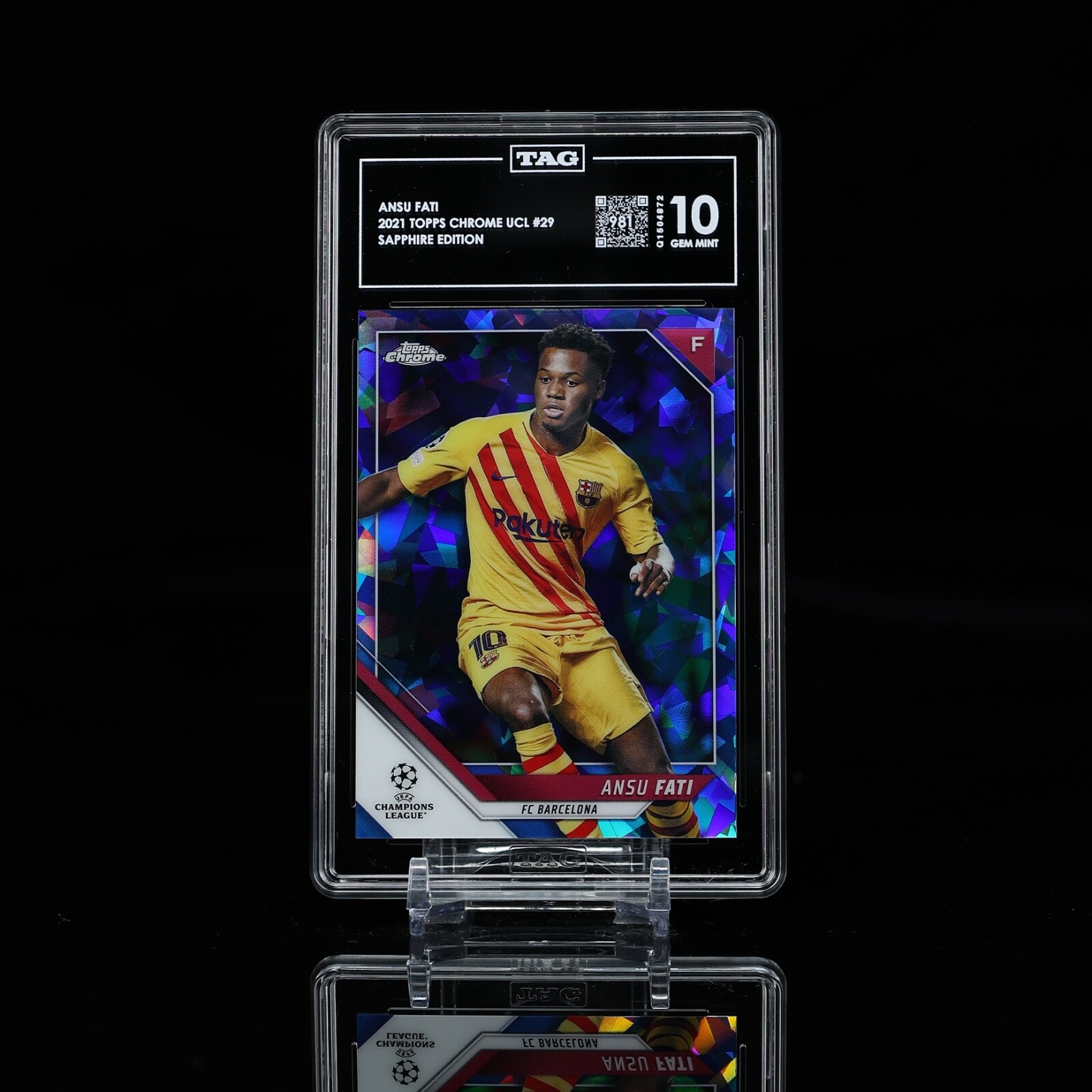 Ansu Fati 2021 Topps Chrome UEFA Champions League Sapphire Edition 