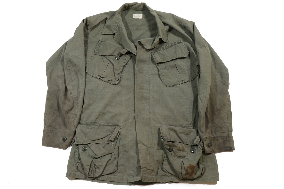 ジャケット・アウター MILITARY SLANT POCKET JUNGLE JACKET US Vietnam OG 107 Slant Pocket Jungle Jacket Shirt Ripstop