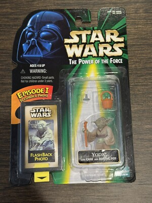 #ad Star Wars Flashback Episode 1 Yoda with Cane and Boiling Pot Action Figure 1998 $7.99