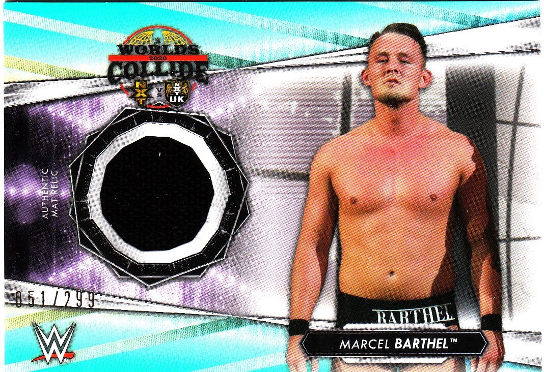 2021 WWE Topps Marcel Barthel NXT Worlds Collide Mat Relic # MR-MB Green #51/299