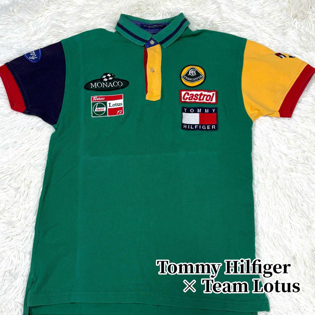 希少 トミーヒルフィガー team lotus ポロシャツ 緑 M 90’s Rare Tommy Hilfiger Team Lotus Polo Shirt Green M 90s