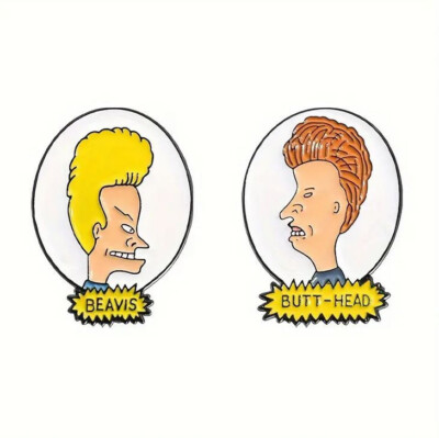 Beavis and Butthead 2x Pin Anstecknadel MTV Emaille