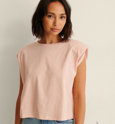 NA-KD shoulder Pad Top BNWT Pink Small UK