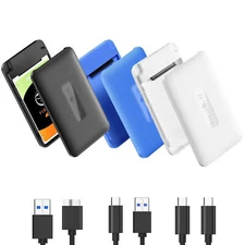 2.5" SATA USB 3.0 Clear Hard Drive Disk HDD SSD Enclosure External Laptop Case