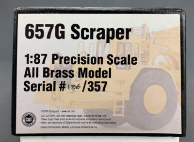 1:87 Classic Construction Models Brass Cat 657G Scraper w/Push