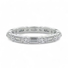 Wedding 950 Platinum Band Round Cut 1.00 Carat Lab Grown Diamond