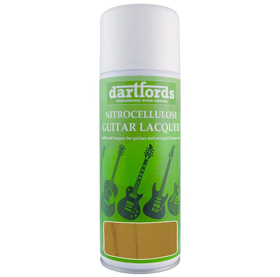 Vernis nitrocellulose manche guitare Dartfords Amber finition lutherie traditionnelle