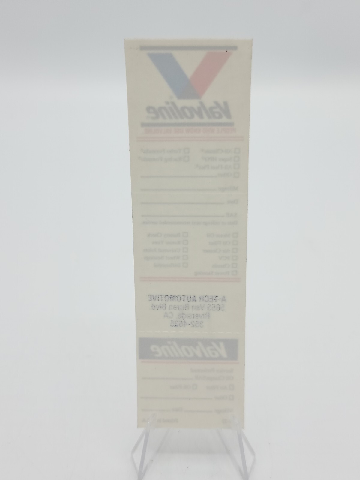 1973 VALVOLINE OIL CHANGE VINTAGE ORIGINAL DOOR JAMB REMINDER STICKER DECAL RARE