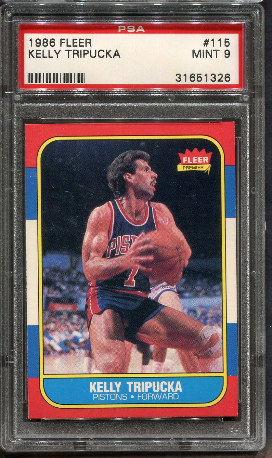 1986 Fleer Basketball #115 Kelly Tripucka PSA 9 Detroit Pistons