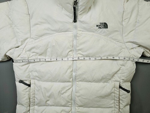 HOT VTG Women's THE NORTH FACE NUPTSE 700 QUILT DUVET DOWN PUFFER WHITE Jacket L - Picture 13 of 19