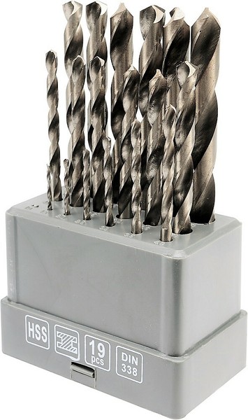 Metallbohrer Spiralbohrer Bohrer Satz 19-Tlg Hss 1-10 Mm Metall Stahl Bohrerset-image